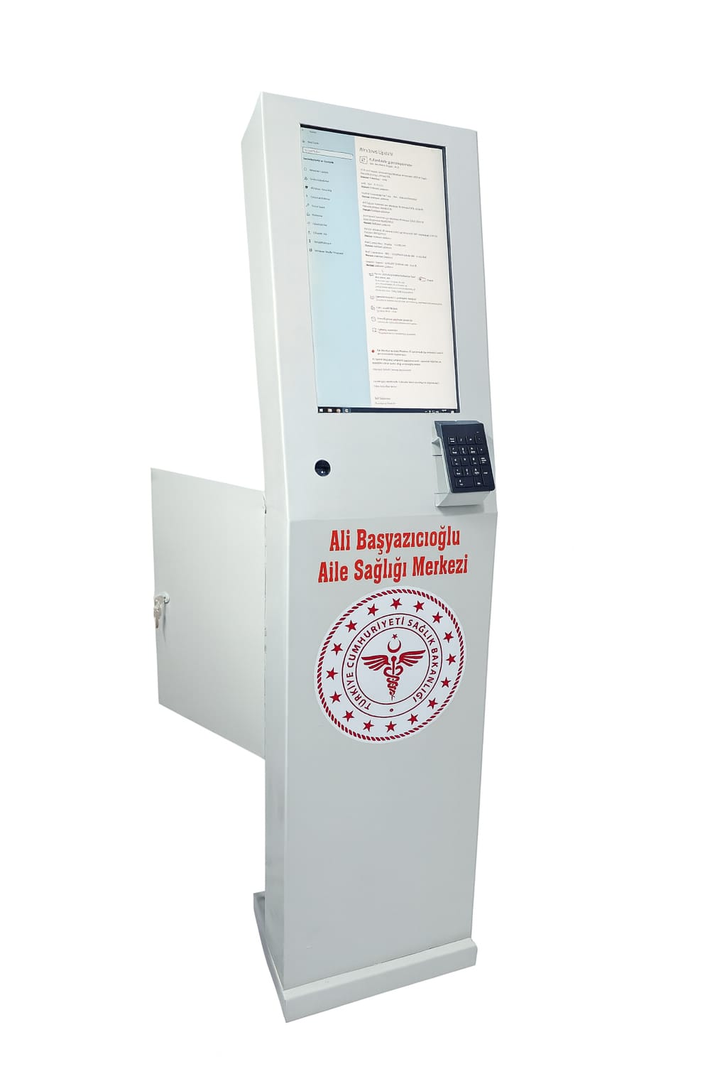 Portrait-screen queue kiosk for Ali Başyazıcıoğlu Family Health Centre